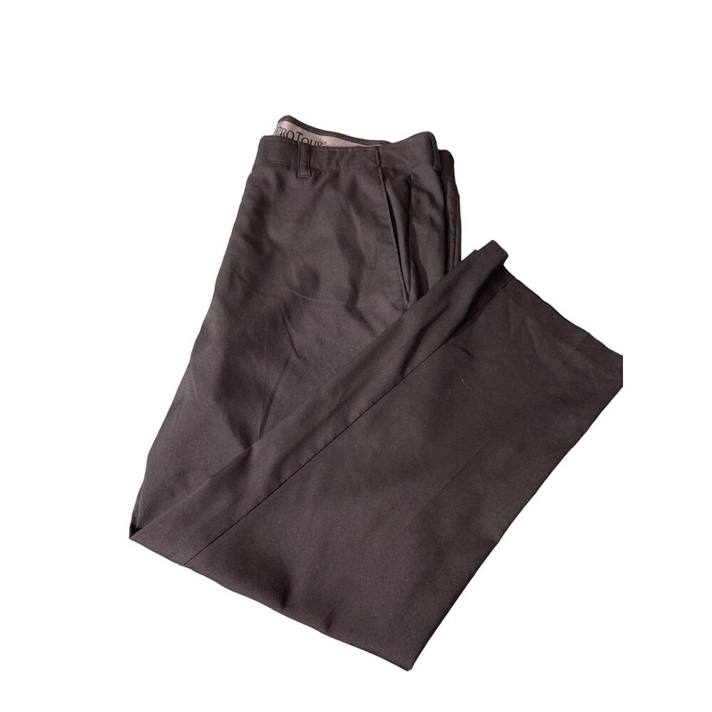 Pro Tour Mens Gray Dress Pants 36 in 30 in Pro Tour Golf Flat Front Straight Leg